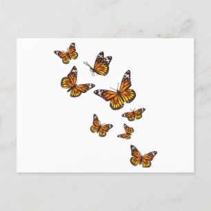 Flying Butterflies - Butterfly Lover Gardener Ento Holiday Postcard