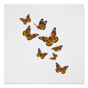 Flying Butterflies - Butterfly Lover Gardener Ento Poster