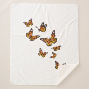 Flying Butterflies - Butterfly Lover Gardener Ento Sherpa Blanket