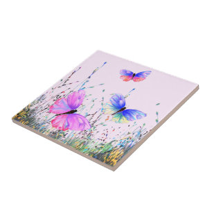Flying Butterflies Ceramic Tile