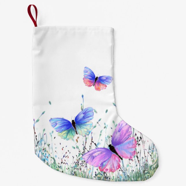 Flying Butterflies Christmas Stocking (Front)