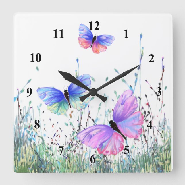 Flying Butterflies Clock Spring Joy (Front)
