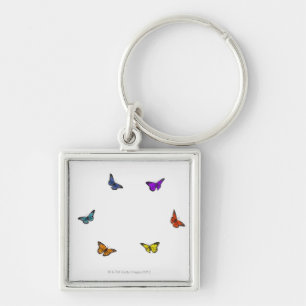 Flying butterflies key ring