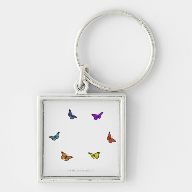 Flying butterflies key ring (Front)