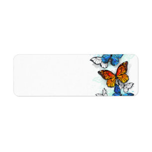 Flying Butterflies Morpho and Monarch