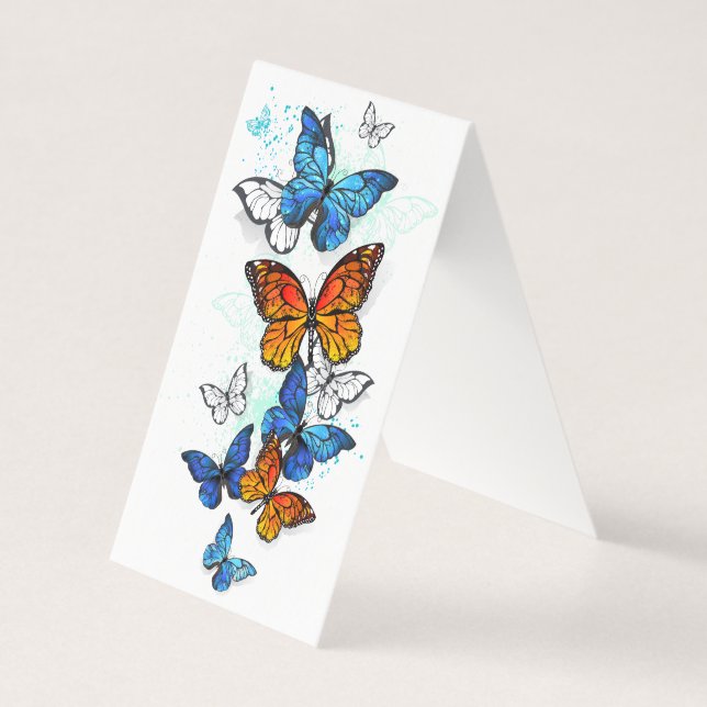 Flying Butterflies Morpho and Monarch (Front)