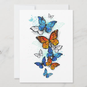 Flying Butterflies Morpho and Monarch Advice Card