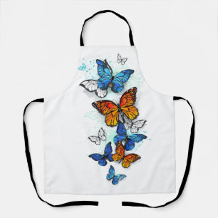 Flying Butterflies Morpho and Monarch Apron