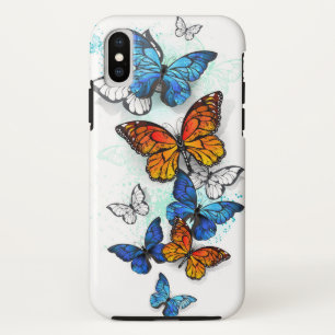 Flying Butterflies Morpho and Monarch iPhone X Case