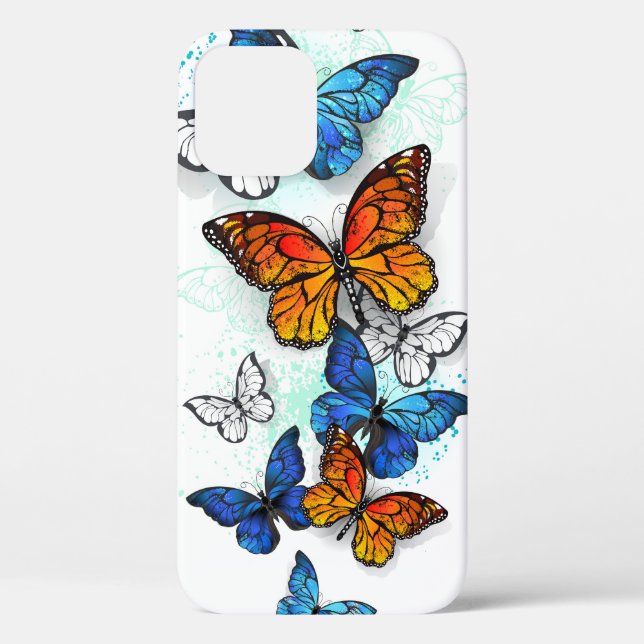 Flying Butterflies Morpho and Monarch Case-Mate iPhone Case (Back)