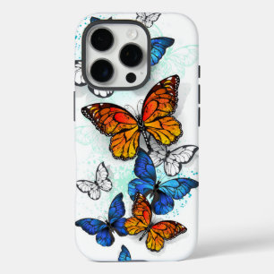 Flying Butterflies Morpho and Monarch iPhone 16 Pro Case