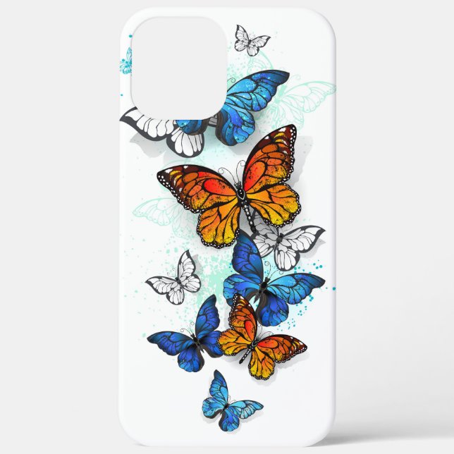 Flying Butterflies Morpho and Monarch Case-Mate iPhone Case (Back)