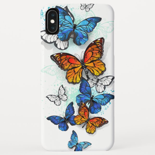 Flying Butterflies Morpho and Monarch Case-Mate iPhone Case (Back)