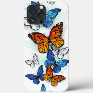 Flying Butterflies Morpho and Monarch iPhone 13 Pro Max Case