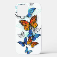 Flying Butterflies Morpho and Monarch
