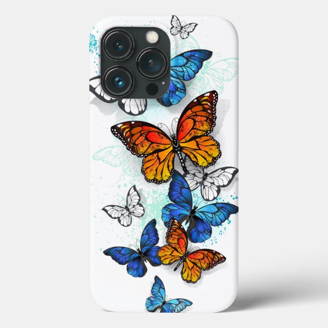 Flying Butterflies Morpho and Monarch Case-Mate iPhone Case (Back)