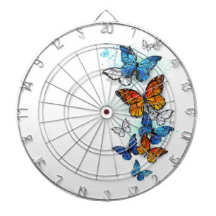 Flying Butterflies Morpho and Monarch Dartboard