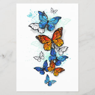 Flying Butterflies Morpho and Monarch Flyer