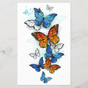 Flying Butterflies Morpho and Monarch Flyer