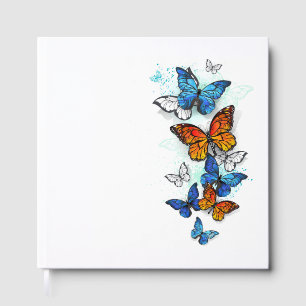Flying Butterflies Morpho and Monarch Guest Book