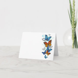 Flying Butterflies Morpho and Monarch Invitation
