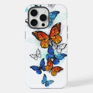 Flying Butterflies Morpho and Monarch iPhone 15 Pro Max Case