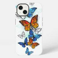 Flying Butterflies Morpho and Monarch