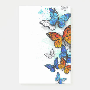 Flying Butterflies Morpho and Monarch Post-it Notes