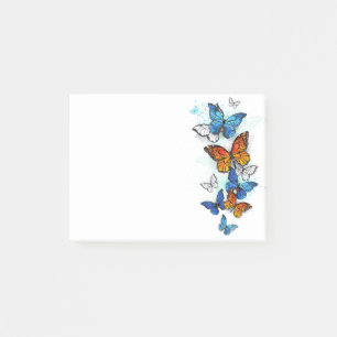 Flying Butterflies Morpho and Monarch Post-it Notes