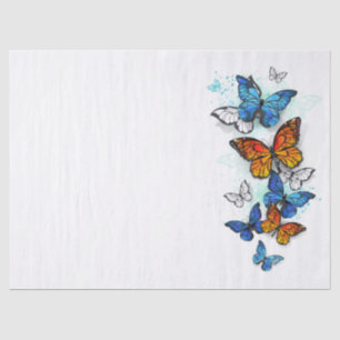 Flying Butterflies Morpho and Monarch Tissue Paper
