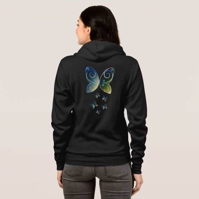 flying butterflies nature hoodie (Back Full)
