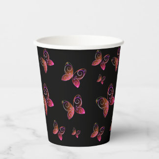 flying butterflies nature paper cups