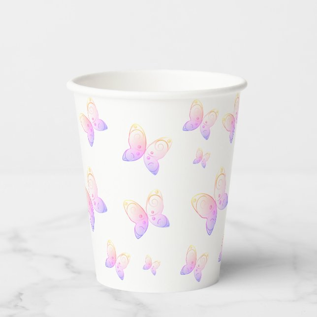 flying butterflies nature paper cups (Front)
