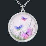 Flying Butterflies Necklace<br><div class="desc">Necklace with Spring Joy Colourful Butterflies Flying in Nature Watercolor Painting Butterfly and Flowers Necklaces - Choose / Add Your Favourite Text / Colour - Make Your Unique Necklaces Gift - Resize and move or remove and add elements with customisation tool ! - Drawing and Design by MIGNED. You can...</div>