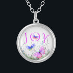 Flying Butterflies Necklace Joy<br><div class="desc">Spring Joy - Colourful Butterflies Flying in Nature - Painting - Customisable - Choose / Add Your Unique Text - Name / Colours / Font / Size / Elements - Image / more - Make Your Special Gift - Resize and move or remove and add elements / text with customisation...</div>