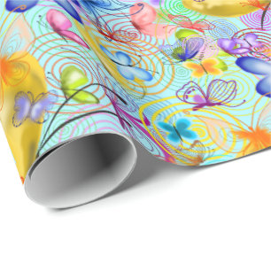 Flying Butterflies Pattern Wrapping Paper