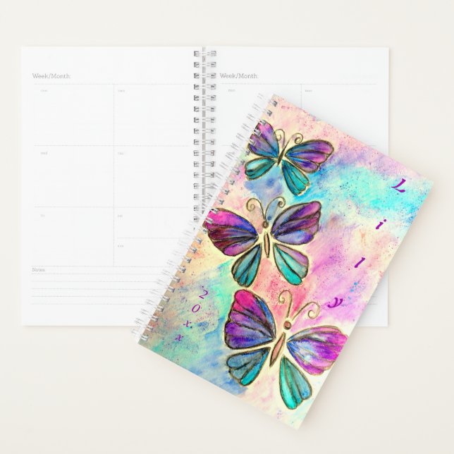 Flying Butterflies Planner Custom Name and Year (Display)