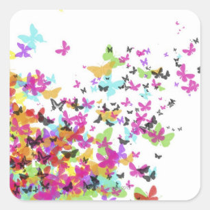 Flying Butterflies Square Sticker