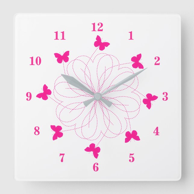 Flying Butterflies Wall Clock (Front)