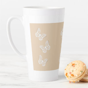 Flying Butterfly Elegant Nature Inspired Drinkware Latte Mug