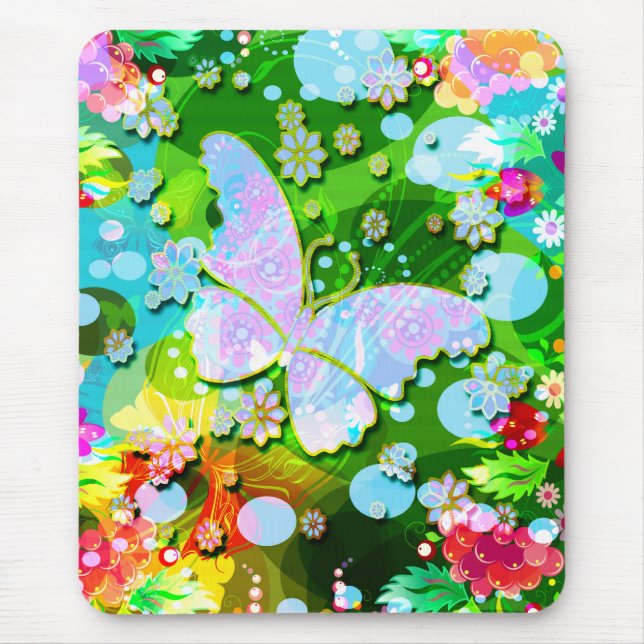 Flying Butterfly Mouse Mat (Front)