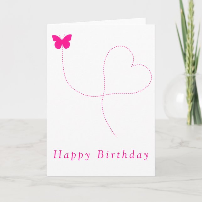 Flying Butterfly Romantic Birthday Card (Front)