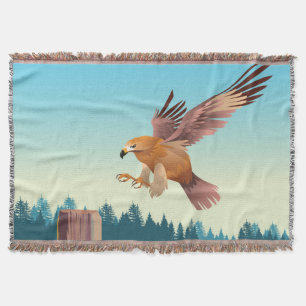 Flying Buzzard    Throw Blanket