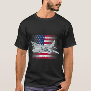 Flying C-130 American Flag Military Airplane C130  T-Shirt