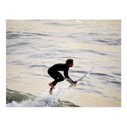"Flying" California Surfer Postcard