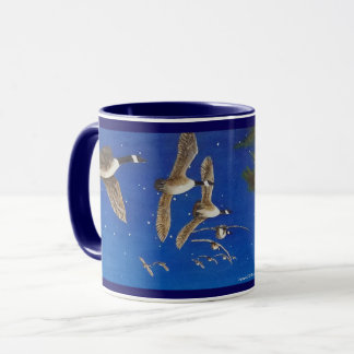 Flying Canada Geese Mug; Canadian Geese in Flight. Mug