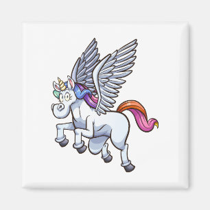 flying cartoon pegasus unicorn magnet