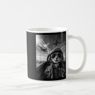Flying Cat Selfie Funny Fighter Pilot Meme Jet Fly Coffee Mug