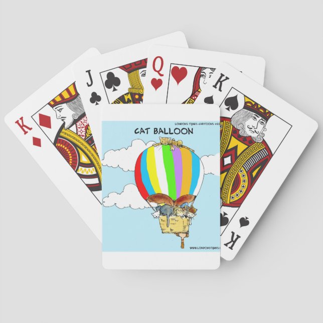 Flying Cats Funny Cartoon Playing Cards (Back)