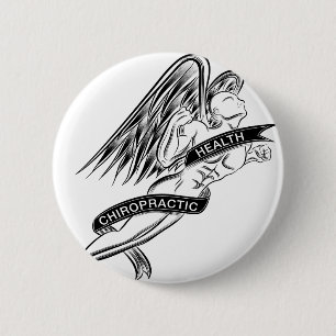Flying Chiropractic Angel 6 Cm Round Badge